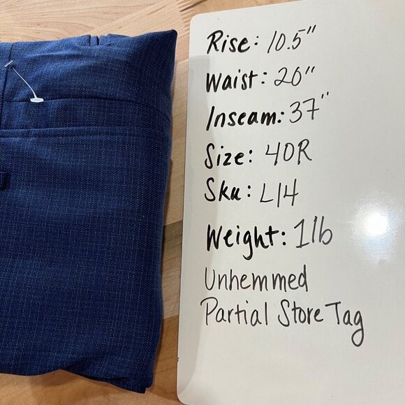 Jack Victor Esprit Wool Blue Trousers Size 40R NWOT - Picture 10 of 10